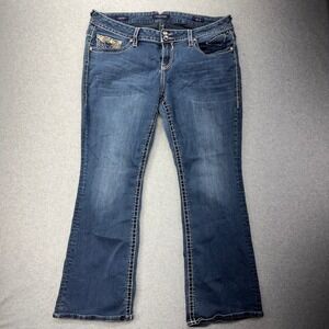 VIGOSS The Chelsea Boot Cut Jeans Embellished Pockets Medium Wash Size 18